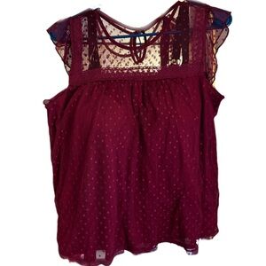Elegant Burgundy Lace Women's Top